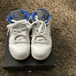Jordan retro 5 blue and white size 10c toddler sneakers